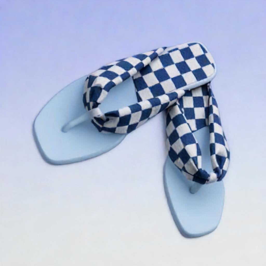 Coastal Check Flip Flats