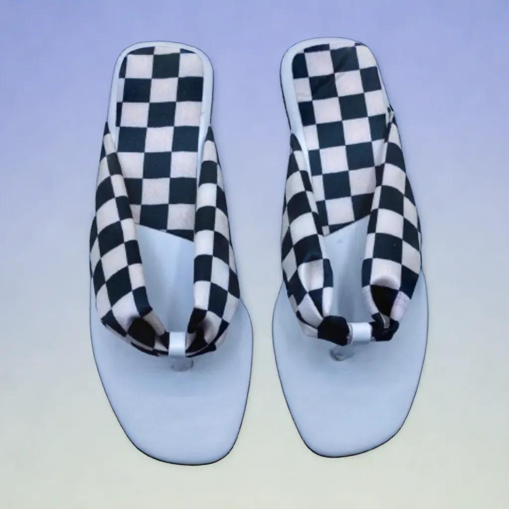 Coastal Check Flip Flats