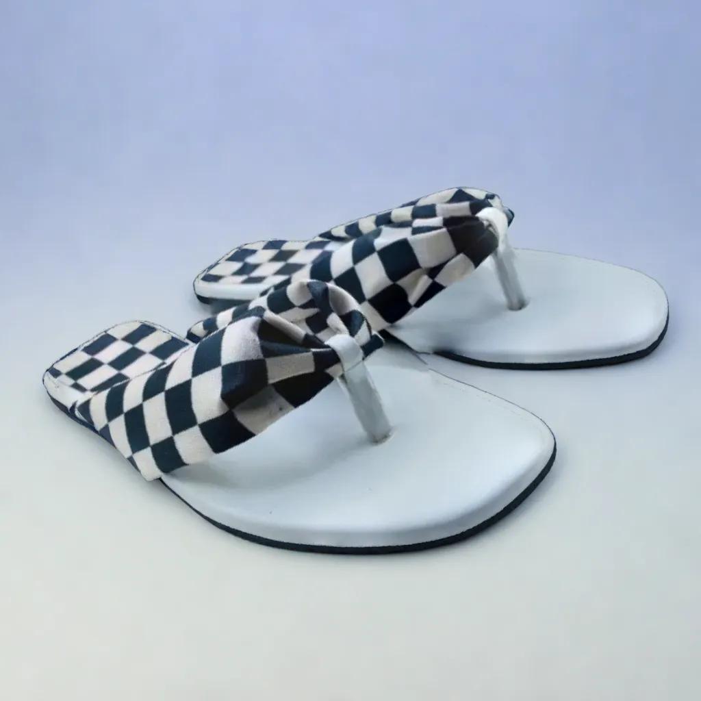 Coastal Check Flip Flats