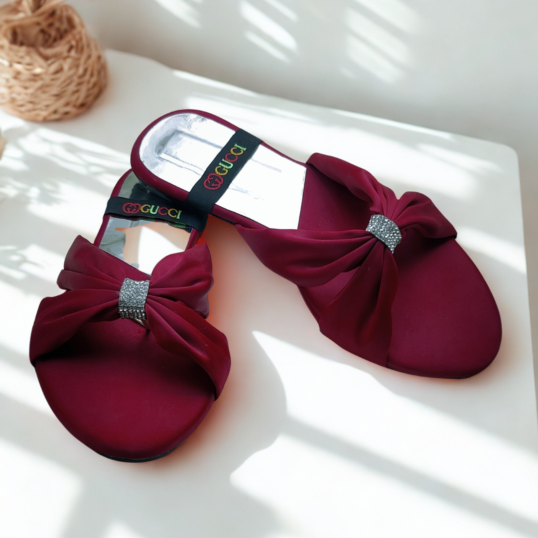 Rhinestone Bow Slide
