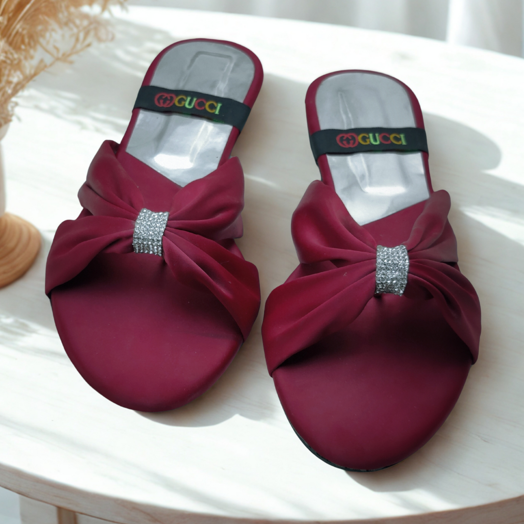 Rhinestone Bow Slide